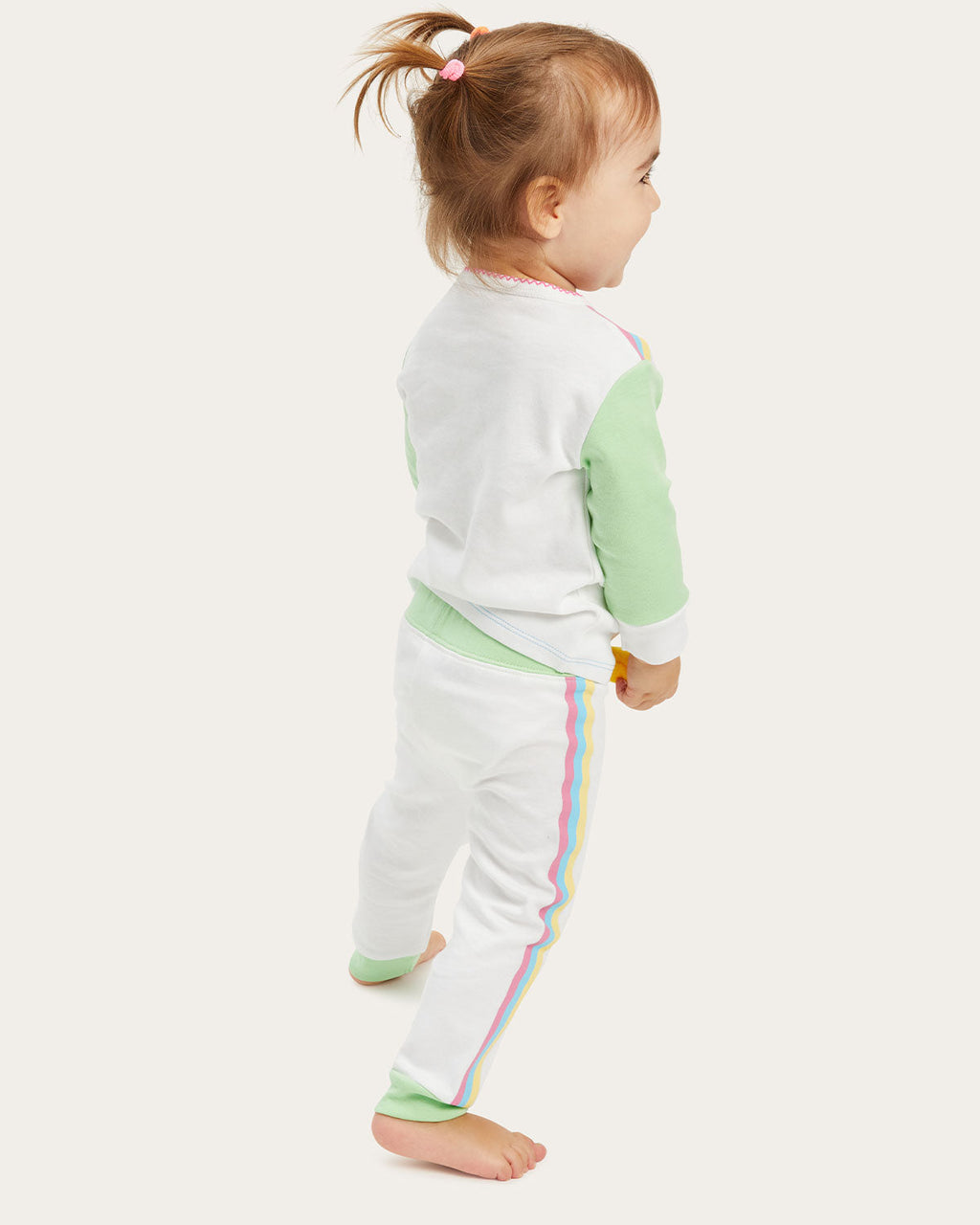 Riley Pajama Set in Chalk/Mint