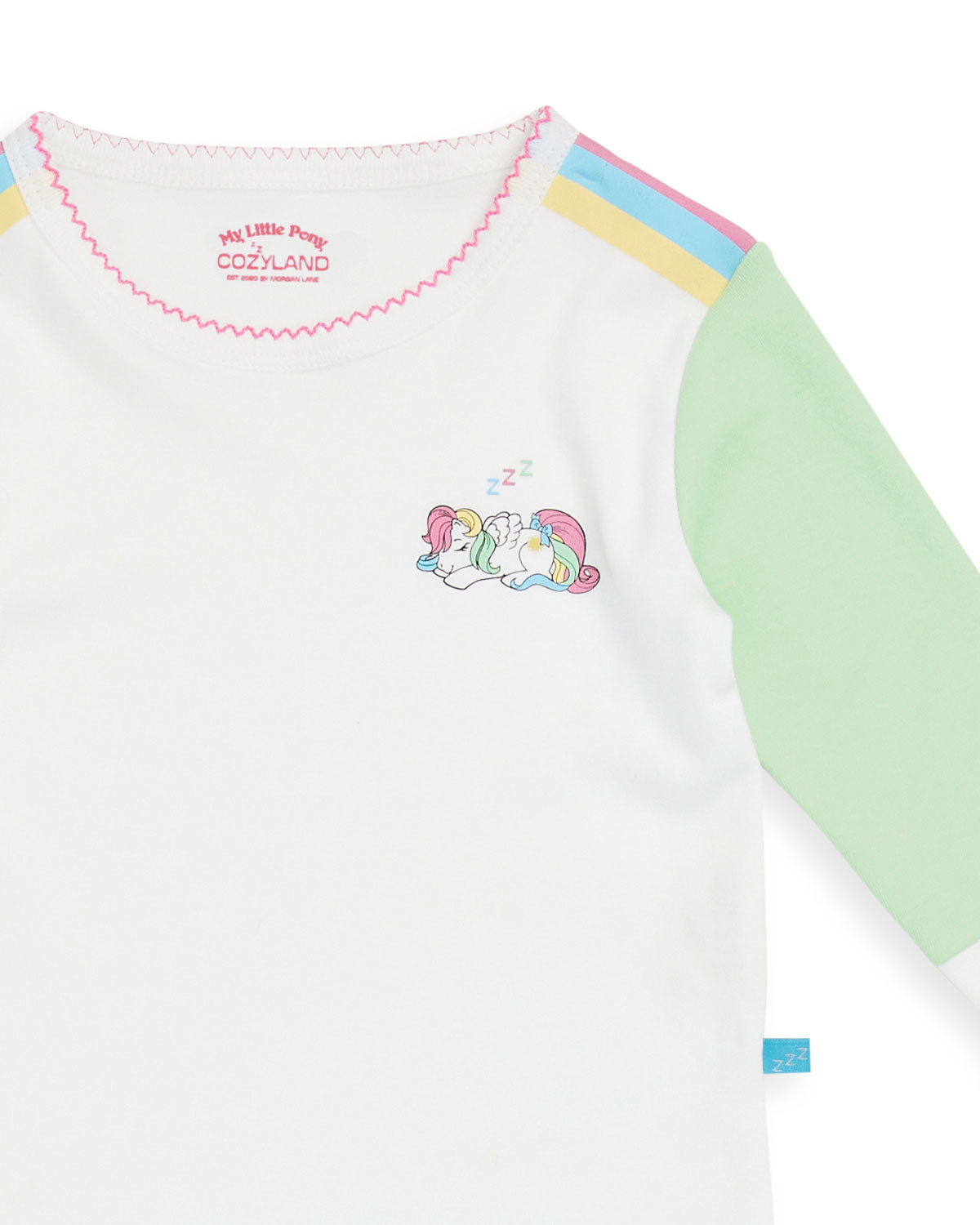 Riley Pajama Set in Chalk/Mint